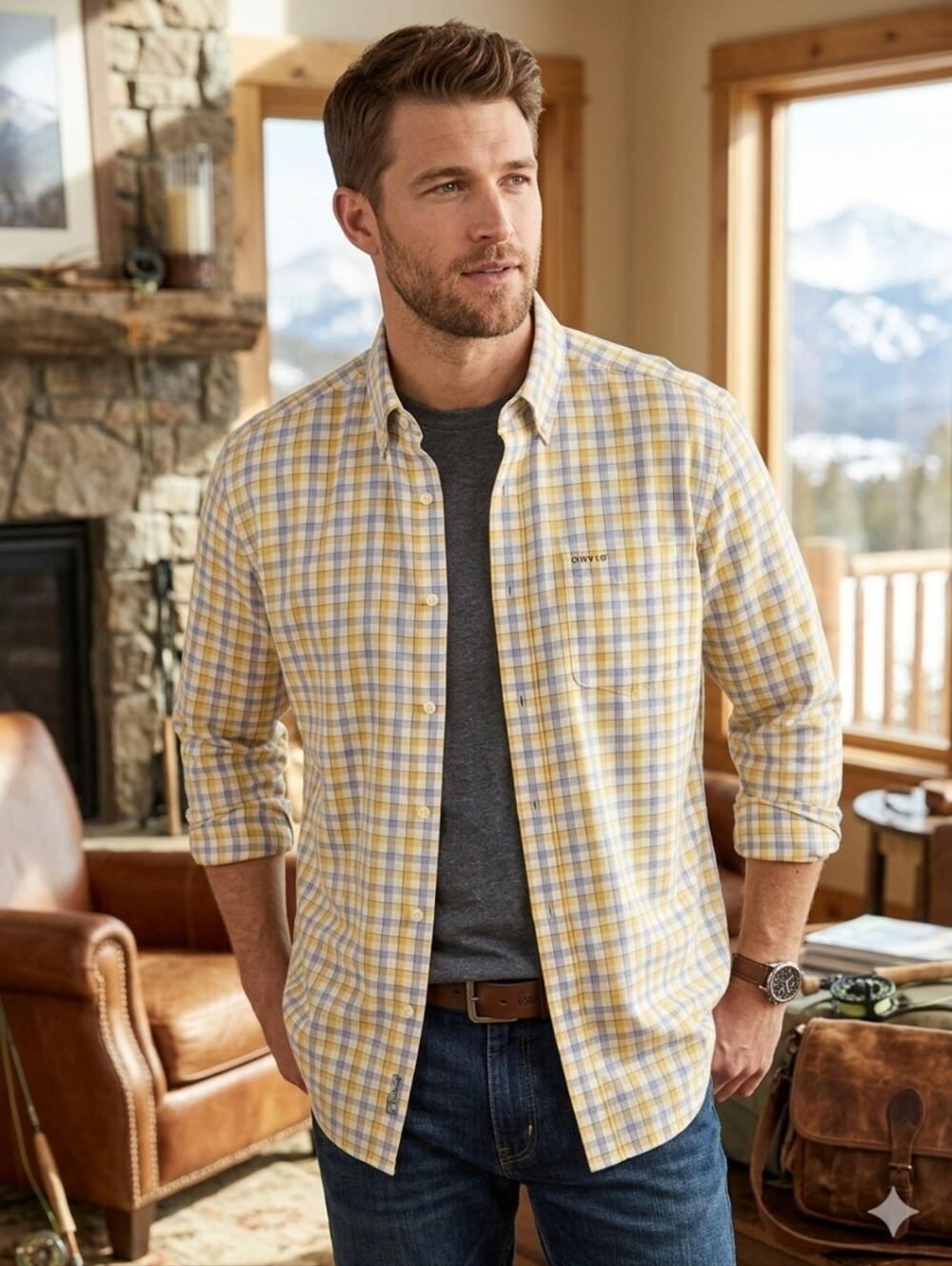 Orvis - Yellow Plaid Button-Up Shirt